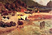 Albert Bierstadt Fishing Boats at Capri oil painting reproduction